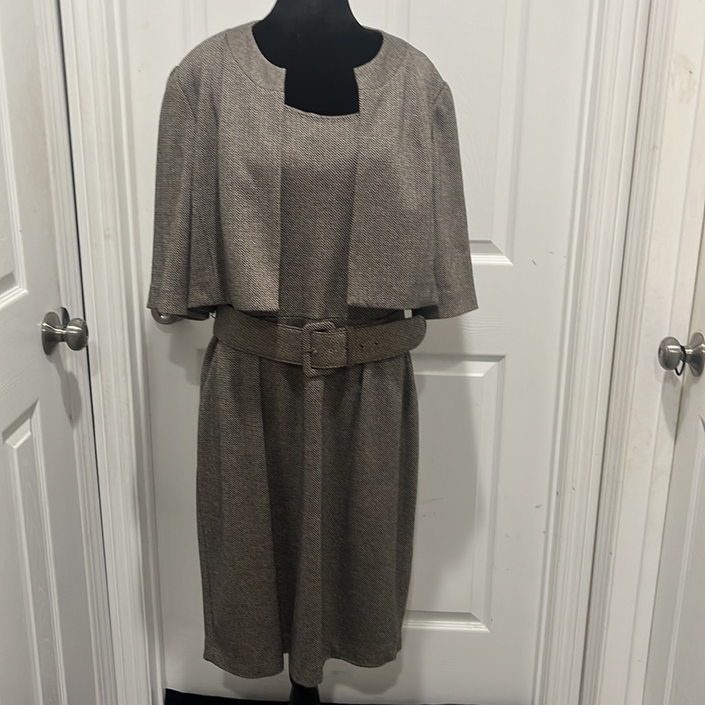 Size 14, women’s dress, with detachable matching belt and jacket